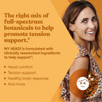 My Head! Headache Vitamins - Sensitivity, Tension, Comfort, Healthy Head Function for A Clear Mind - Fast acting Magnesium, Feverfew, Boswellia, Vitamin D, Ginger, & More - 60 Soft Capsules