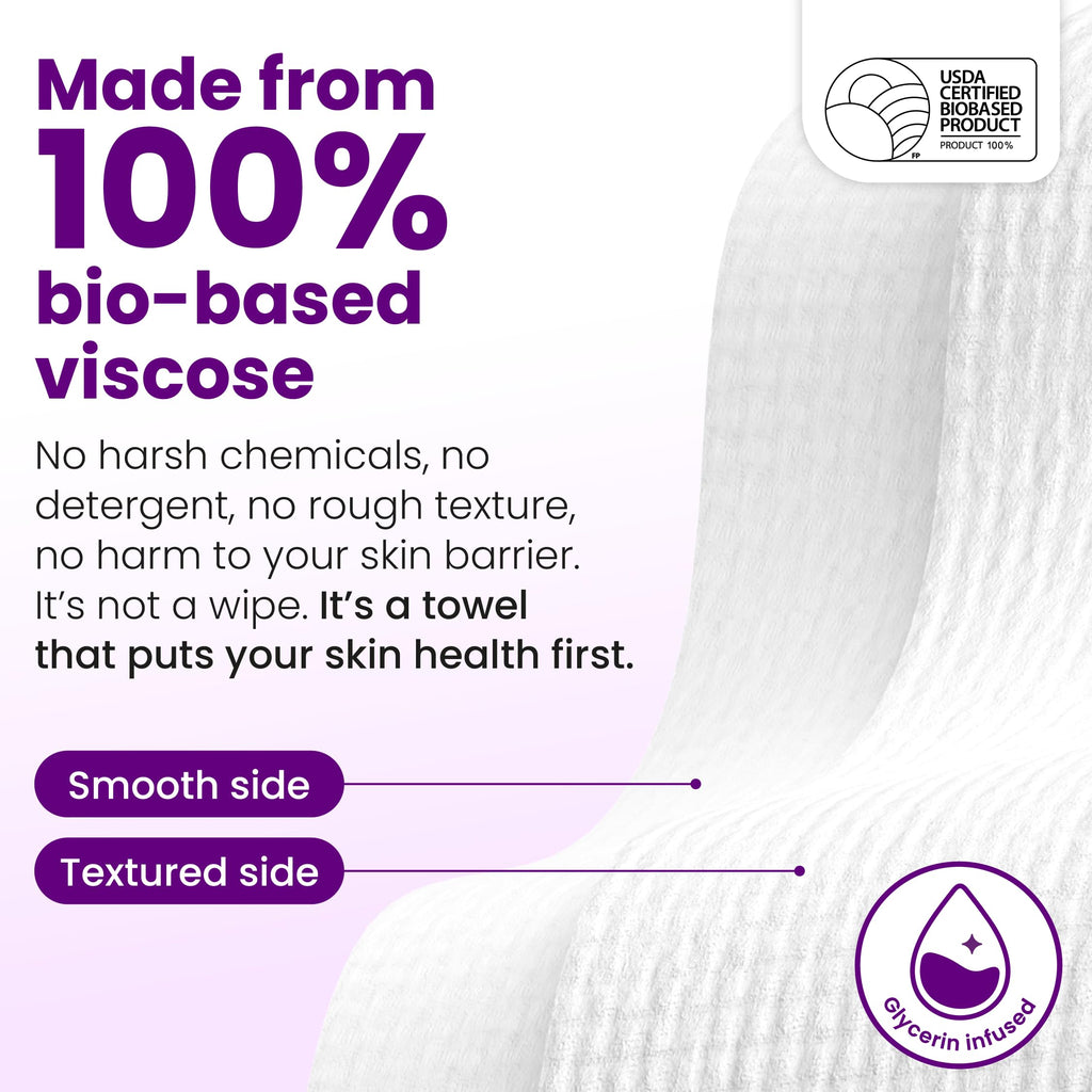 Clean Skin Club Healthy Aging Clean Towels® XL, Smooths Fine Lines Wrinkles & Texture in 6 weeks, Treated for Extra Softness, Disposable Face Towels, Anti Aging Makeup Remover Dry Wipe, 50 count