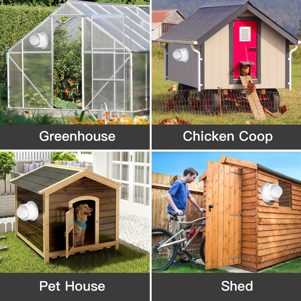 blessny 8" Solar Exhaust fan for Greenhouse, Chicken Coop, Shed & Pet House