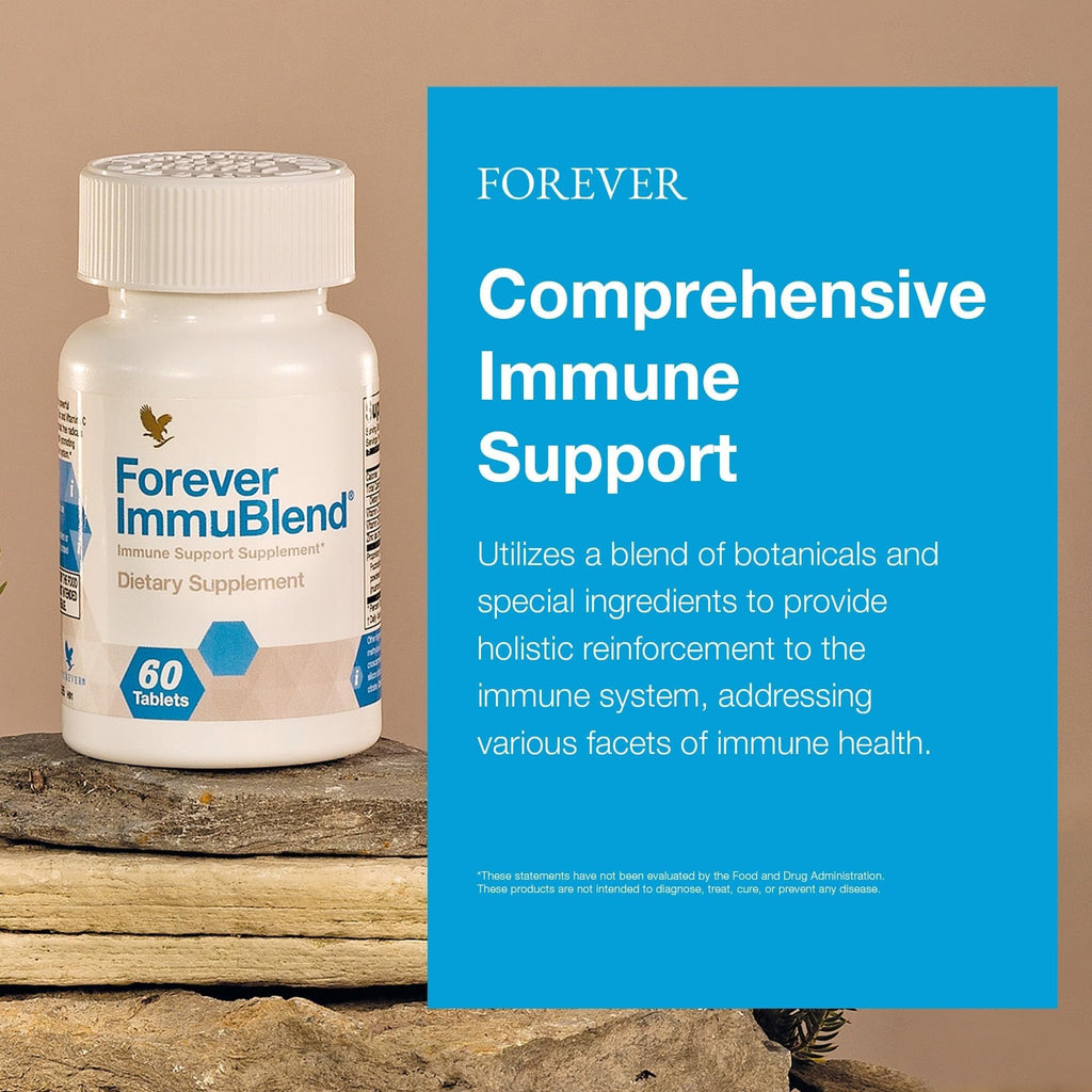 Forever Living - Forever ImmuBlend Immune Support Supplement – Includes Botanicals, Vitamins D & C, Maitake & Shiitake Mushrooms – 60 Tablets