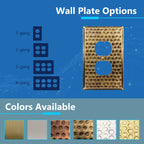 LIDER Duplex Receptacle Metal Wall Plate, Outlet Cover, Corrosion Resistant, Mid-Size 1-Gang 4.88" x 3.11", LMWP-21M-HAB, Steel, Hammered Antique Brass, 1-Pack
