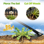 Gardenia Weeding Rake 2.0,60"Forged Iron Weeding Rake, Uproots Tough Weeds