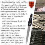 3 Swords Germany - Sapphire Metal Nail File Set 2 Pieces with 1 PIECE 3-Way Nail Buffer – Nail Care Made in SOLINGEN/Germany