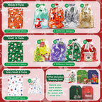 Koncci 32Pcs Drawstring Christmas Bags, Assorted Sizes Large Medium Small
