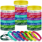 Huquary 48 Pcs Fruit of The Spirit Silicone Bracelets Bulk,Multicolour