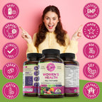 WHOLE WORLD WELLNESS Womens Daily Multivitamin Multimineral Supplement for Energy, Mood, Focus, Hair, Skin & Nails. Made for Women with 30+ Nutrients, Fruit & Energy Blend. Womens Vitamins, USA Made.