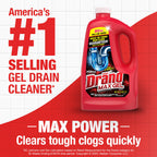 Drano Max Gel Drain Clog Remover & Cleaner, Fast-Acting to Unclog Standing Water & Remove Hair, Grease & Food Blockages, Safe for all Pipes & Septic, Kitchen Sinks, Bathroom Showers, 80 Oz, 2 Pack
