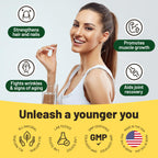 Vegan Collagen Supplements with Biotin for Hair, Skin, Nails & Joints - 2 Months Supply. Cruelty Free Plant Based Collagen Vegan, Vegetarian Collagen Booster Pills. Vegan Collagen for Women and Men
