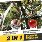Lineslife 10FT Telescoping Pole Saw with Pruner, Extendable Tree Trimmer
