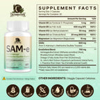 SAM-e Supplement – Capsule Complex with Ashwagandha Extract, L-Theanine, Rhodiola, St. John’s Wort, Omega-3 Fatty Acids, Magnesium, B Vitamins & D3, 60 Capsules