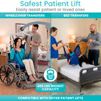Vive Patient Lift Sling - Full Body Mesh Transfer Sling for Showering & Home Use - Hoyer Lift Pad for Elderly, Disabled, Bariatric - Patient Transfer Assist Device Blanket for Bed Positioning, Lifting
