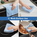 JOYMOOP 108 Packs Microfiber Cleaning Cloths, 10" x 10" Reusable Kitchen Towels, Lint-Free Cleaning Rags, Super Absorbent Cleaning Cloths for Kitchen, Car, and Household Cleaning, Blue