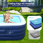 EISENFUER Inflatable Pool for Kids and Adults with No Collapse, 100" X 60" X 30" Deepened Swimming Pool for Toddlers, Outdoor, Garden, Backyard
