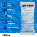 Pool Shock by Aqua Org Plus - 65% Granular Cal Hypo - Swimming Pool Shock for In-Ground, Above Ground, Spas & Hot Tubs - 24-Pack of 1 Pound Bags