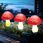 Solar Mushroom Lights Garden Decor 8 Red Crack Mushrooms Outdoor Decor Stake Lights, Waterproof Solar Pathway Light Gardening Gifts for Landscape Easter Gnomes Yard Halloween Christmas Decorations