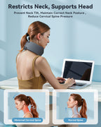 BETOVIN Neck Brace for Sleeping, for Relief Neck Pain and Provide Support Soft Cervical Collar, Neck Support Keep Vertebrae Stable & Aligned Relief of Cervical Spine Pressure Gray (Large Size)