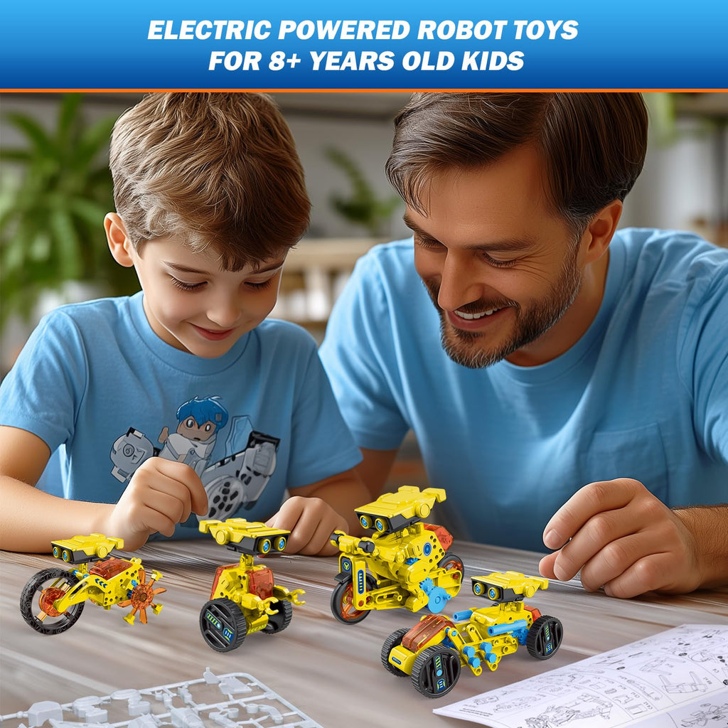 AESGOGO 12-in-1 Electric Robot Kit, STEM Projects Toys for Kids Age 8-12 Birthday Gifts, DIY Building Science Experiment Kit Battery Powered Education for Boys Girls Aged 8 9 10 11 12 13 14 Year Old