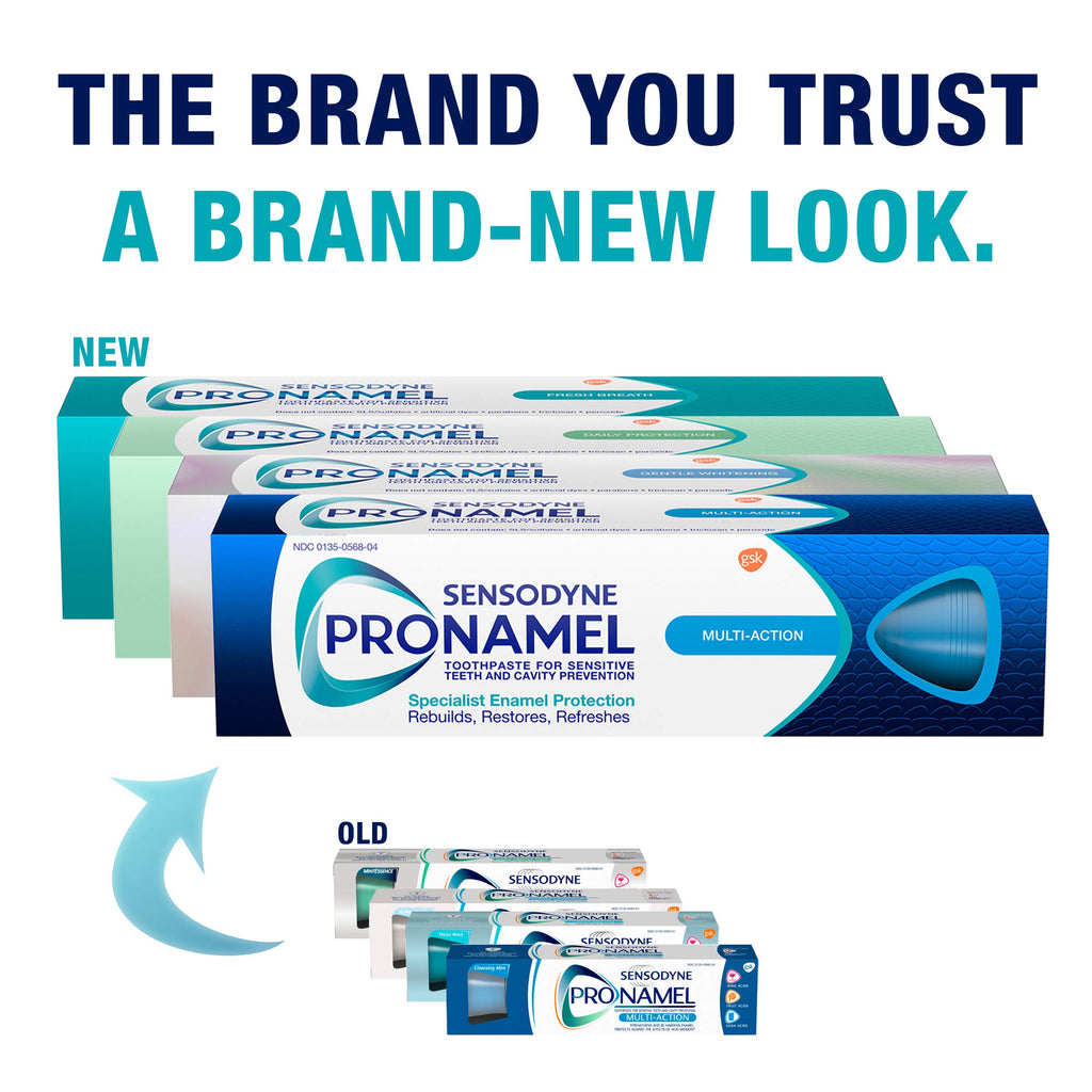 Sensodyne Pronamel Daily Protection Enamel Toothpaste for Sensitive Teeth, Mint Essence - 4 oz (Pack of 3)