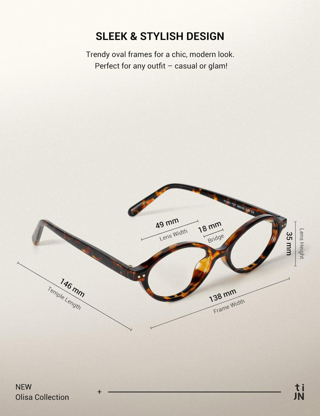 TIJN Olisa Blue Light Blocking Glasses for Women Men,Oval Small Frame Bluelight Glasses for Gaming/Computer/Screen,Tortoise