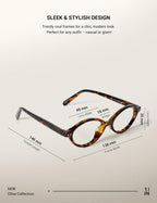 TIJN Olisa Blue Light Blocking Glasses for Women Men,Oval Small Frame Bluelight Glasses for Gaming/Computer/Screen,Tortoise