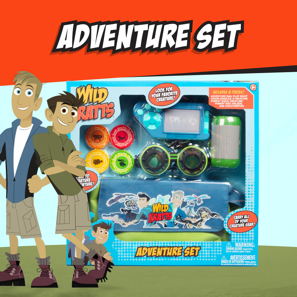 Wild Kratts Adventure Playset - 8pc Set Includes Goggles, Creature Pod, 4 Power Discs & More, Pretend Play & Costume Dress Up Accessories, Officially Licensed Toys for Children, Gift for Kids