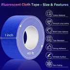 Ealyder Tape 6 Colors Neon Gaffers Cloth Tape - 1 inch x 40 feet, Fluorescent Colors Blacklight Glow Tape for UV Party, Marking, No Residue 6 Pack (Requires UV/Blacklight, Not Glow-in-the-Dark)