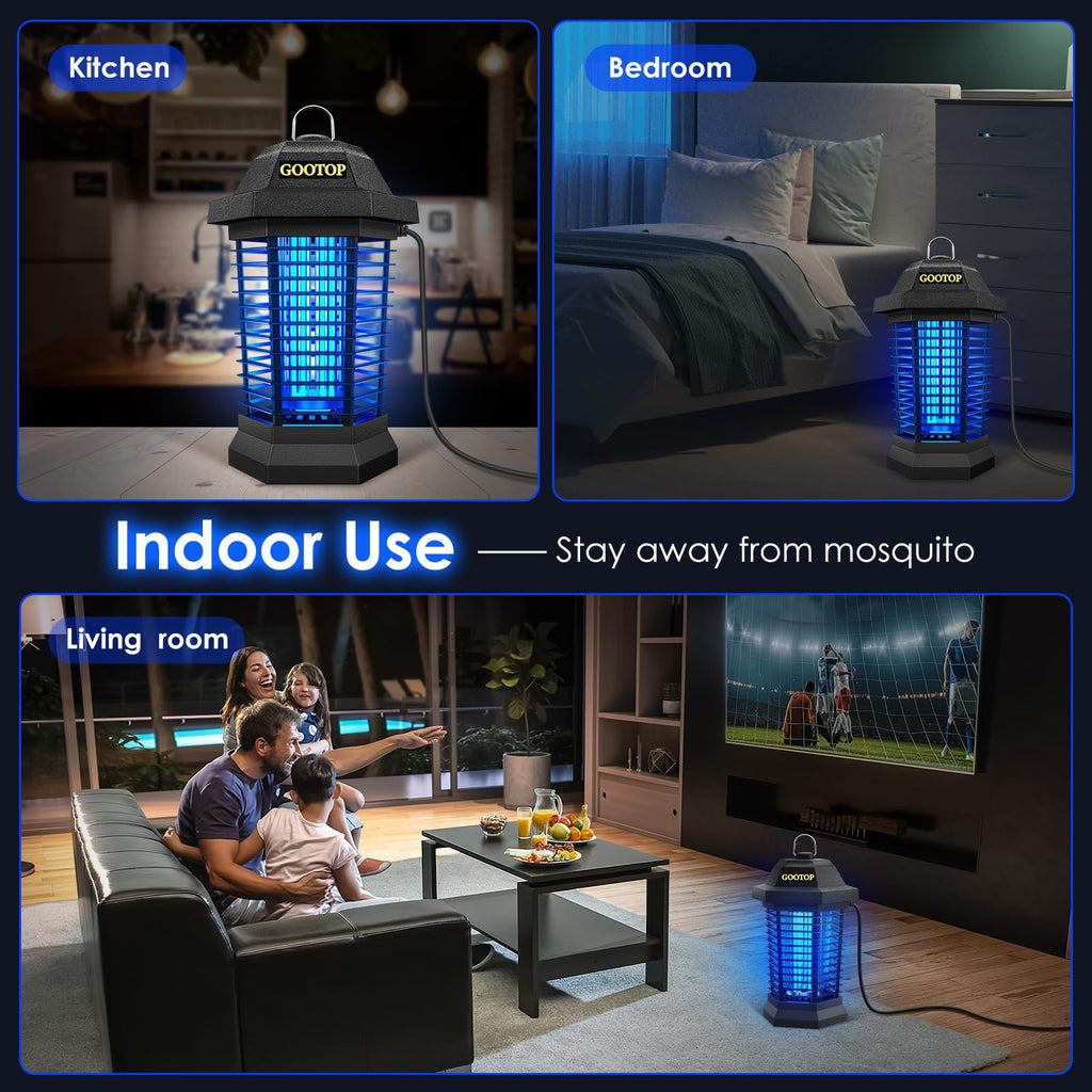 GOOTOP Remote Control Insect Zapper Outdoor Mosquito Zapper Fly Traps Fly Zapper Mosquito Killer 3 Pin Plug 90-130V ABS Plastic External