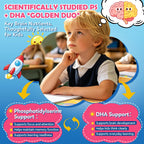 Kids Focus and Attention Supplements with Phosphatidylserine, Omega-3, Magnesium Glycinate, L-Theanine, Folate, Brain Vitamins Liquid Drops for Kids Memory, Cognitive, Sleep & Mood,Strawberry,2 Fl Oz