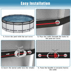 24 FT Pool Leaf Net Cover for Above Ground Pools, Ultra-Fine 0.15’’ Mesh Pool Cover with Winch & Cable, Pool Leaf Cover Prevents Leaves and Debris from Entering Pool
