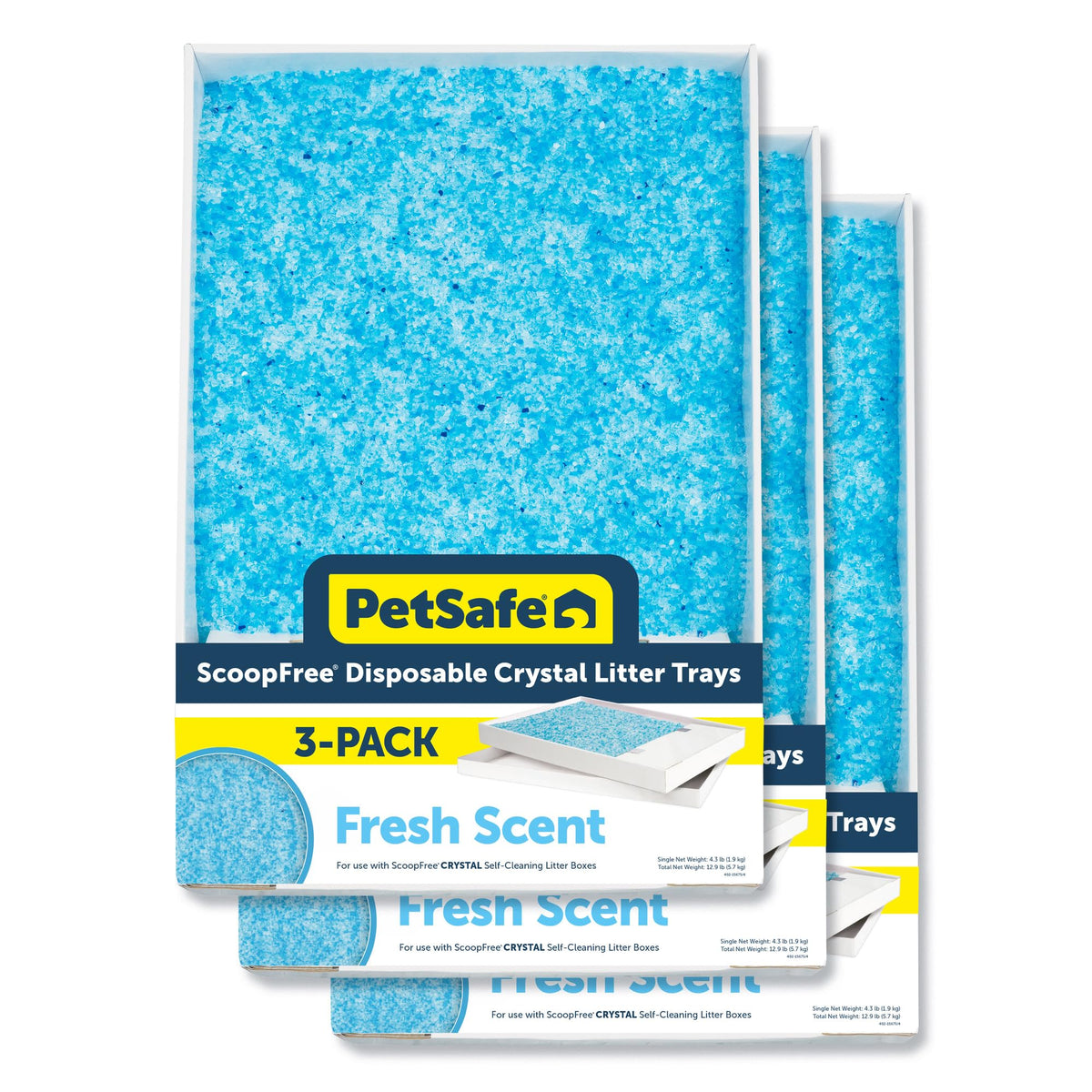 PetSafe ScoopFree Disposable Crystal Cat Litter Tray, Fresh Scent, 3 Pack