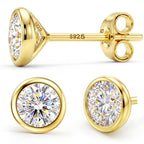 GEMQUEEN Moissanite Earrings Studs 925 Sterling Silver, 1.6CT