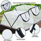 2Pack Garden Row Accelerator Plants Cover, Foldable Raised Garden Bed Cover with Zipper Door Waterproof Small Greenhouse Plant Cage Guard Protector for Vegetable Flower Fruits from Animals,31×13×14In