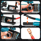 Brileine 10 Tons Hydraulic Crimping Tool & Cable Cutter with 9 Dies, Hydraulic Crimper for 1/16" 1/8" 3/16" Stainless Steel Cable Railing Hardware Kit, Wire Rope Swaging Tool