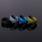 ThunderFit Men's Patterned Silicone Rings, Rubber Bands, 8mm Wide