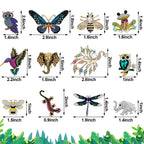 Junkin 12 Pcs Women Brooches Bulk Vintage Rhinestone Pin Set,Animal