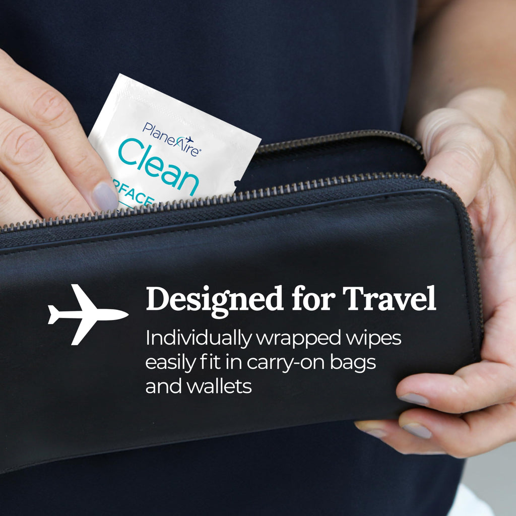 Clean Wipes | Surface Cleaning Wipes | Individually Wrapped Travel Wipes | All Purpose Cleaning Wipes | Airplane Travel Essentials | Travel Cleaning Supplies | On the Go | Essential Oils | 4 Pack