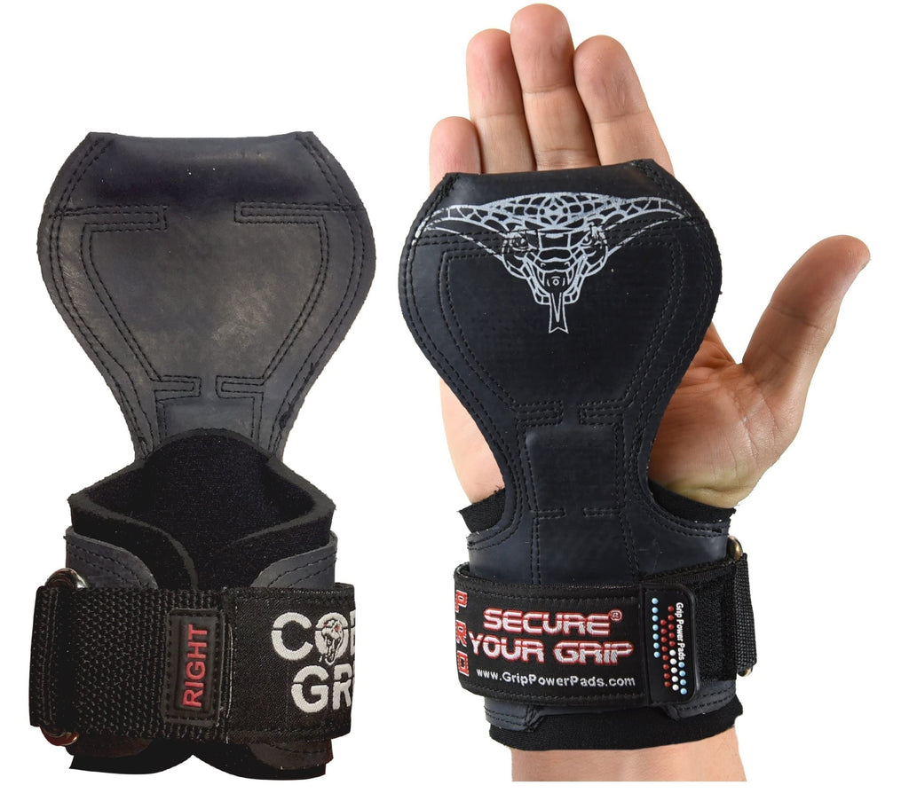 Cobra Grips PRO Weight Lifting Gloves, Heavy Duty Straps, Alternative to Power Lifting Hooks, for Deadlifts with Built in Adjustable Neoprene Padded Wrist Wrap Support