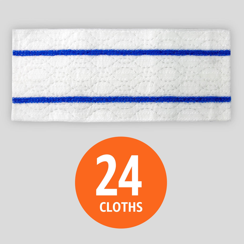 Amazon Basics Wet Mopping Cloth Refills, Multi-Surface Floor Cleaning, Fresh Scent, Low Streak, Disposable, 24 Count (Fits Swiffer Sweeper Mop Heads)