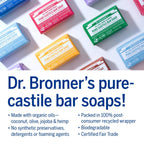 Dr. Bronner's Pure-Castile Magic Bar Soap (5 oz Variety Pack) Almond, Unscented, Lavender, Peppermint, Citrus, Rose, Tea Tree, & Eucalyptus - Made with Regenerative Organic Certified Oils, Vegan