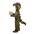 Spooktacular Creations Halloween Realistic T.rex Costume Outfit Dinosaur Jumpsuit with Egg for Kids Toddler Dress-up Party