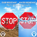 T&R (2 Pack) Large Stop Sign Street Road Sign 24 x 24 Inches. Engineer Grade Reflective Sheeting, Rust Free Aluminum, Weather Resistant, Waterproof, Fade Resistant, 2 Pre-drilled Holes