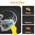 Amerbro Heat Resistant Mats for Countertop - Fireproof 16x20in Heat Resistant Mats for Air Fryer - Kitchen Countertop Protector for Air Fryer, Coffee Maker, Stand Mixer, Toaster, Oven 2PCS - Black
