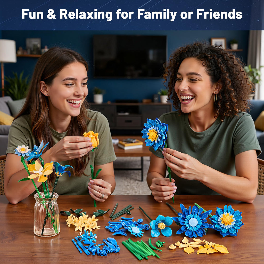 EWED Starry Flowers Building Set for Adults Compatible with Lego Botanicals