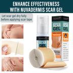 NUVADERMIS Clear Silicone Scar Tape for Surgical Scars - 120" x 1.5" Roll - Extra Long Scar Sheets for C-Section, Tummy Tuck, Keloid, and Surgical Scars - Reusable Medical Grade Silicone Scar Tape