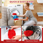 Baderke 6 Pack Chenille Mop Heads Replacements Compatible with 1 Tank System Chenille Duster Replacement Heads Microfiber Spin Mop Refill Pads Reusable Dust Refills for Floor Cleaning (Red)