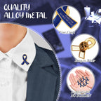 Unittype 60 Set Funeral Ribbon Pins Awareness Lapel Pin,Navy