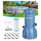 KimFilter Pro Series 1000 GPH Above Ground Pool Filter Pump, Powerful Pool Cartridge Filter Pump, Water Circulation and Filtration System -Improved Water Clean & Clarity, Pools Pumps Above Ground-Gray