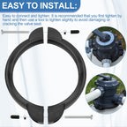 Ophjerg 11380 Pool Filter Clamp Only for Intex 12 & 14 Inch Krystal Sand Filter Pump, Sand Filter Valve Clamp Replacement Intex Sand Filter Clamp - Pool Sand Filter Replacement Parts Included O-Ring