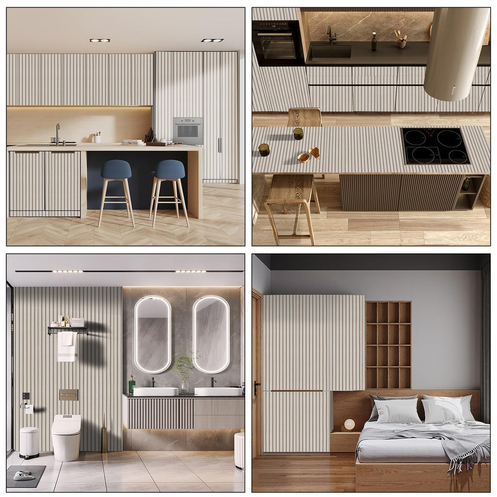 LOVADA Peel and Stick Wood Slat Wallpaper - 23.6" x 120" Self Adhesive Wall Panel, DIY Removable Contact Paper for Walls, Accent Wall Decor (Easy to Install)