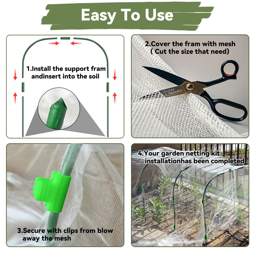 Garden Mesh Netting Kit Protect Fruit Vegetable from Birds Bugs